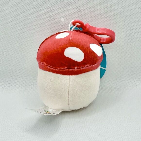 Squishmallows Malcolm the Mushroom Clip 3.5” New with tags Red with White Spots - Picture 2 of 3